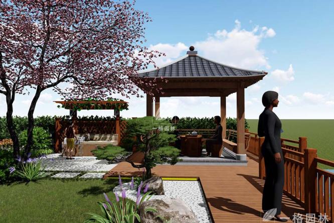 别墅花园庭院景观设计中关于防腐木的保养与维护工作